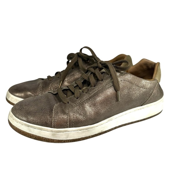 Aetrex Sneakers WMS SZ EU 40 US 9.0 Brown Metallic Blake Leather Comfort Shoes - Picture 3 of 7